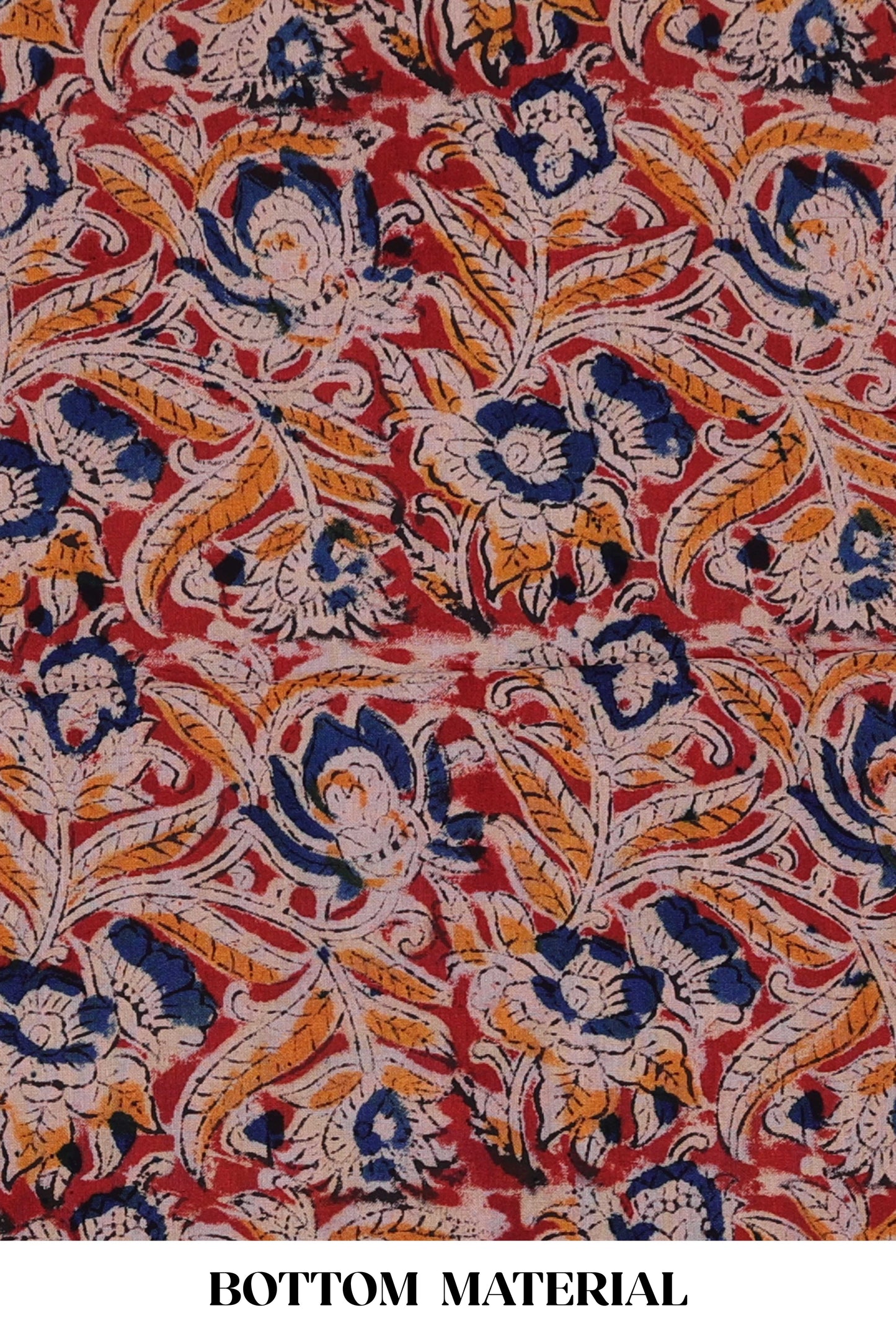 Magenta plain cotton chudidhar material with kalamkari style bottom and dupatta