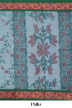 Blue Bengal Cotton With Thread Butta
