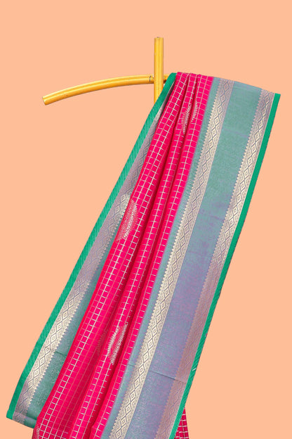 Semi Soft Silk Saree  Zari Check Bentex Border With Grand Zari Rich Pallu