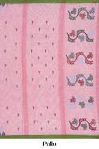 Pale Pink Bengal Cotton With Thread Butta