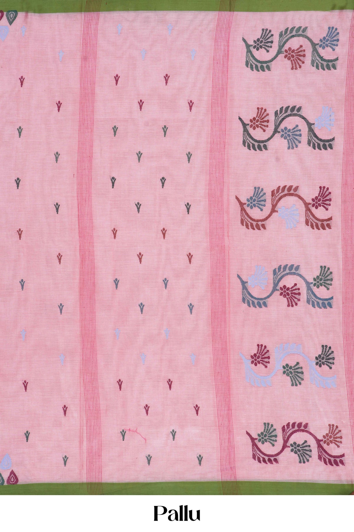 Pale Pink Bengal Cotton With Thread Butta
