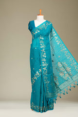 Munga Cotton All Over Zari Weaving With Zari Border