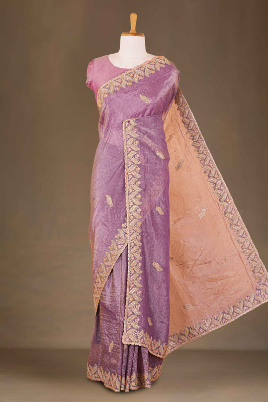 purple color design saree