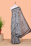 South cotton saree with zebra print all over body and pallu along with contrast blouse