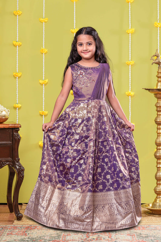 Girl's Banarasi Gown