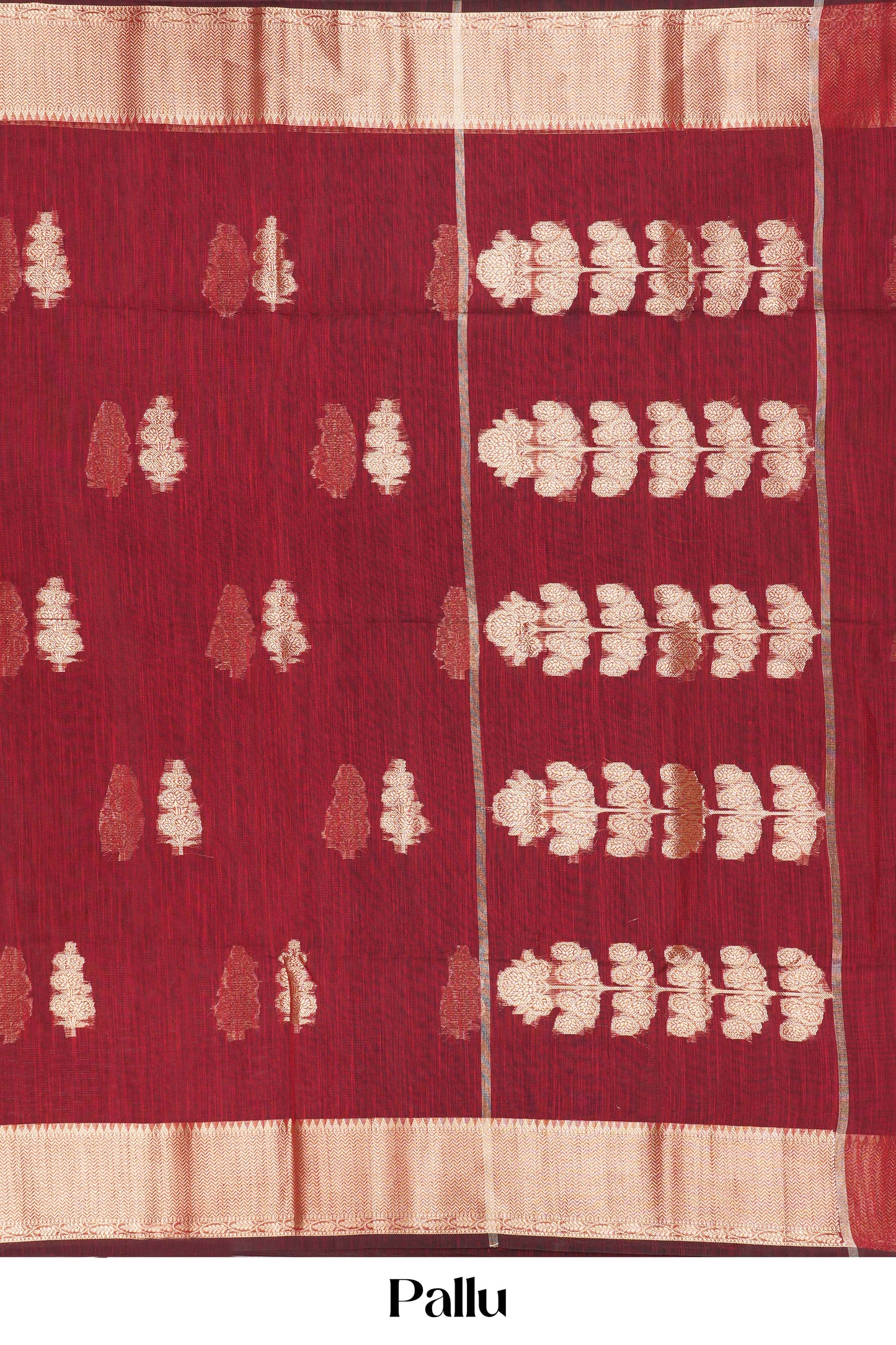 maroon slub cotton saree