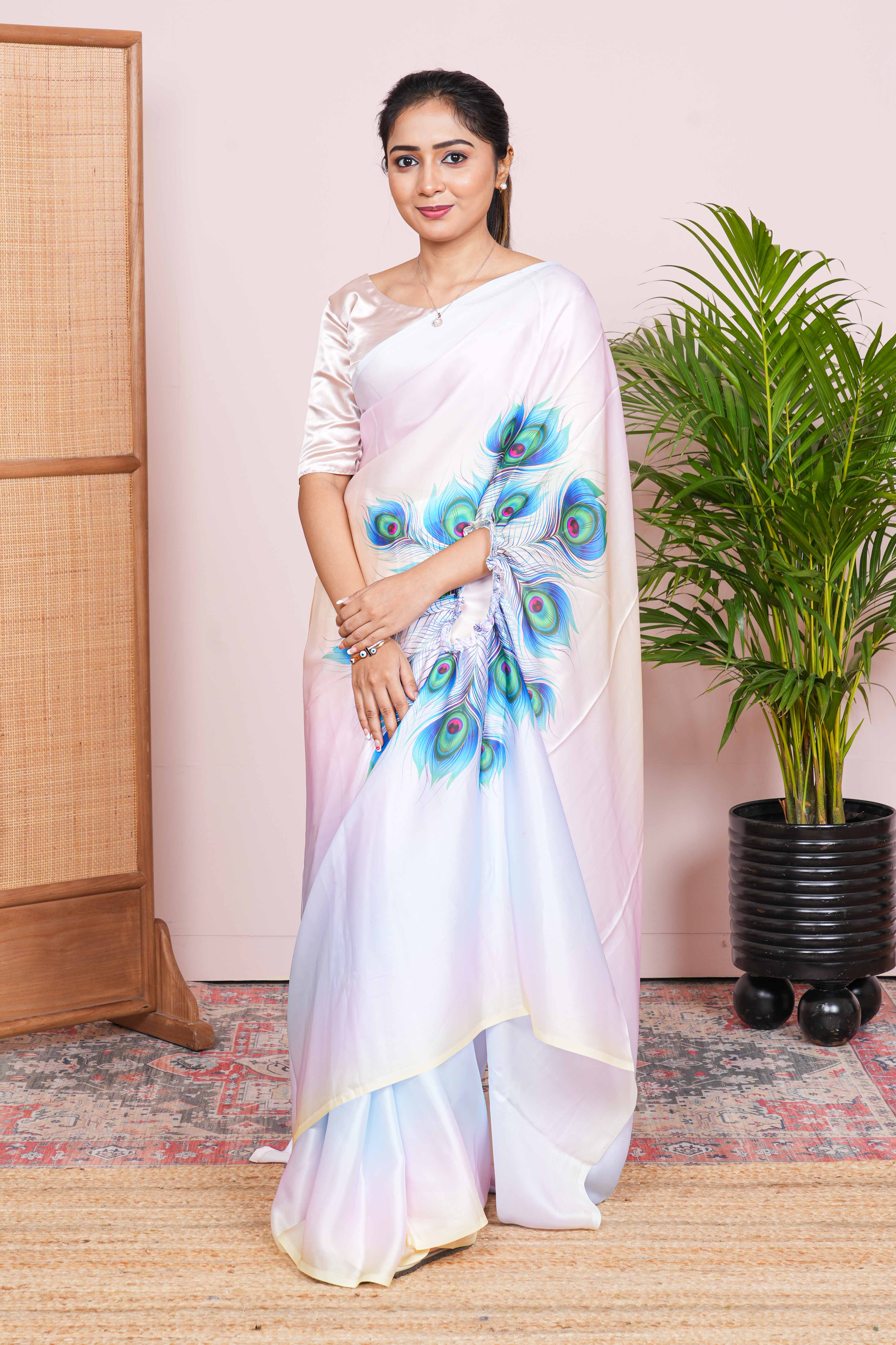 2 IN 1 KAFTAN SAREE WITH DIGITAL PRINT