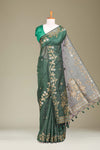 Munga Cotton Saree All Over Zari Butta With Floral Design Pallu