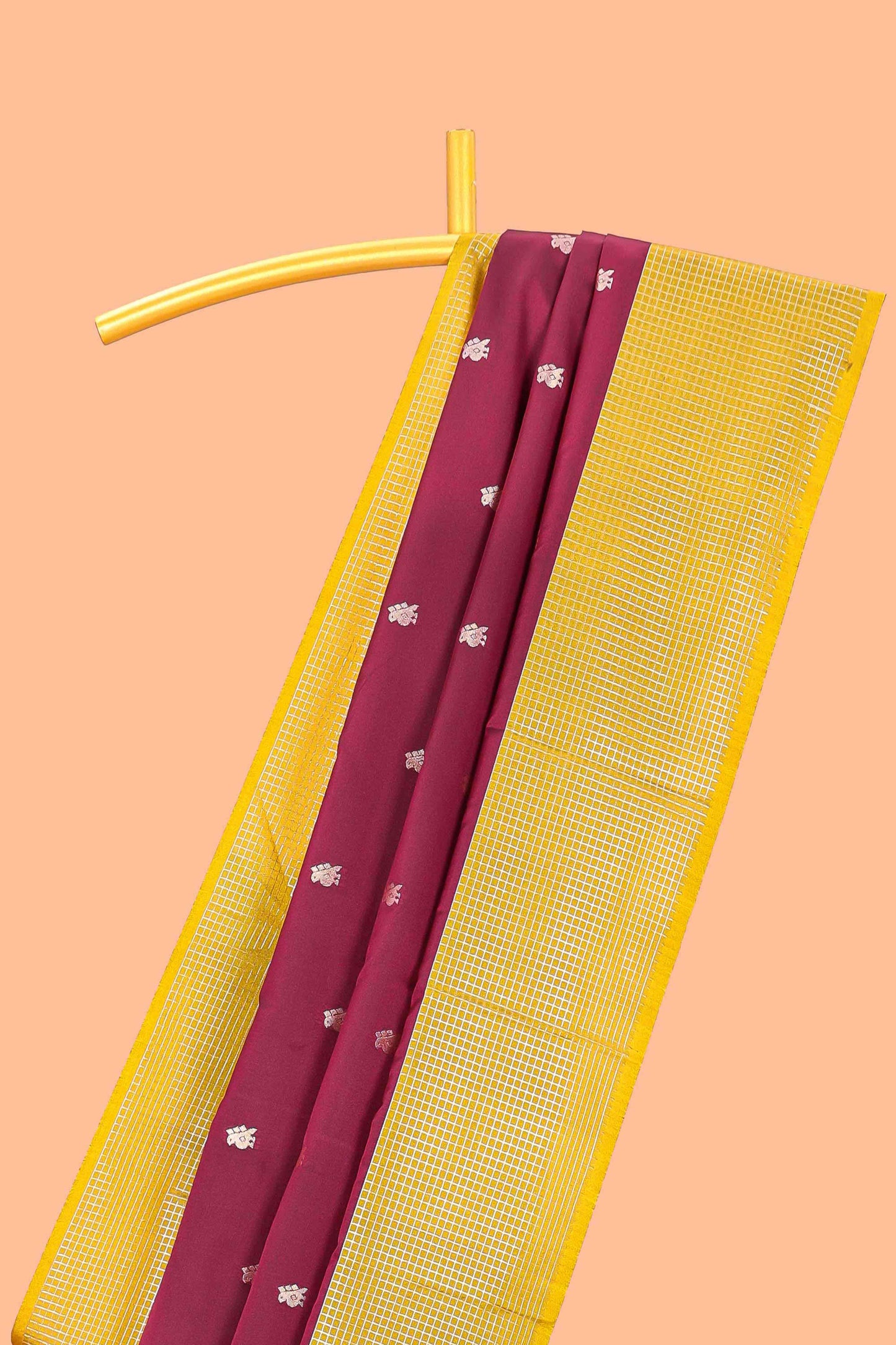 Semi Soft Silk Saree Body with Silver Ethnic Border and Grand Pallu with Contrast Blouse