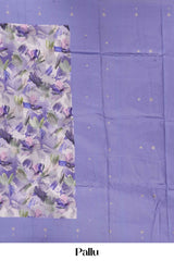 Lucknowi Silk saree All Over Digital Print With Jacquard Border