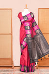 Maroon Semi Art Silk Saree All Over Zari Butta And Border Are Highlight Contrast Color With Zari Woven Elephant, Peacock Motifs With Golden Zari Weaving Pallu