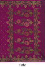 Deep Magenta Bengal Cotton With Thread Butta