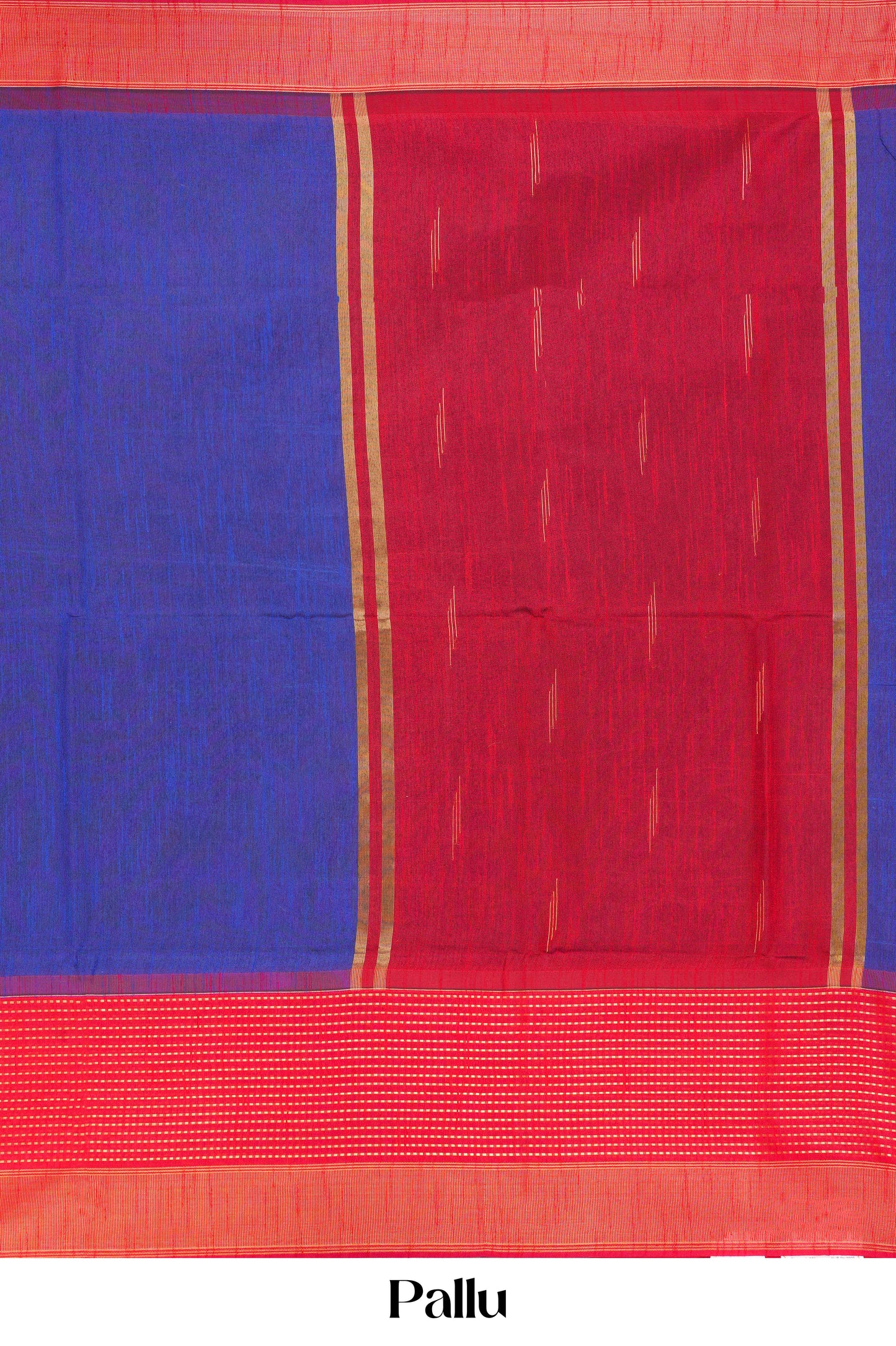 blue tussar saree with red border
