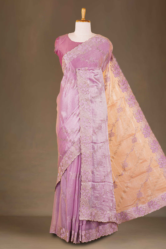 pink design saree