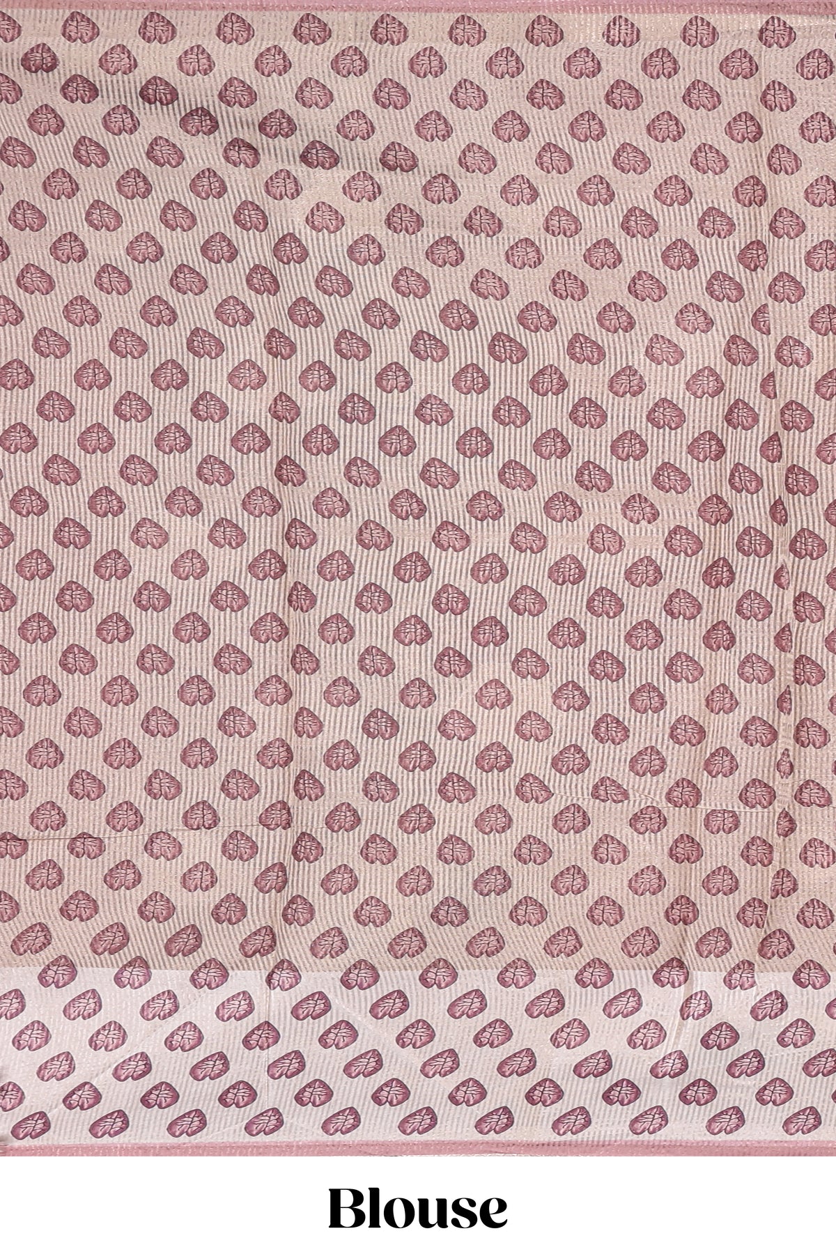 Pink polka motifs design art tissue saree with contrast floral design border and matching motifs blouse