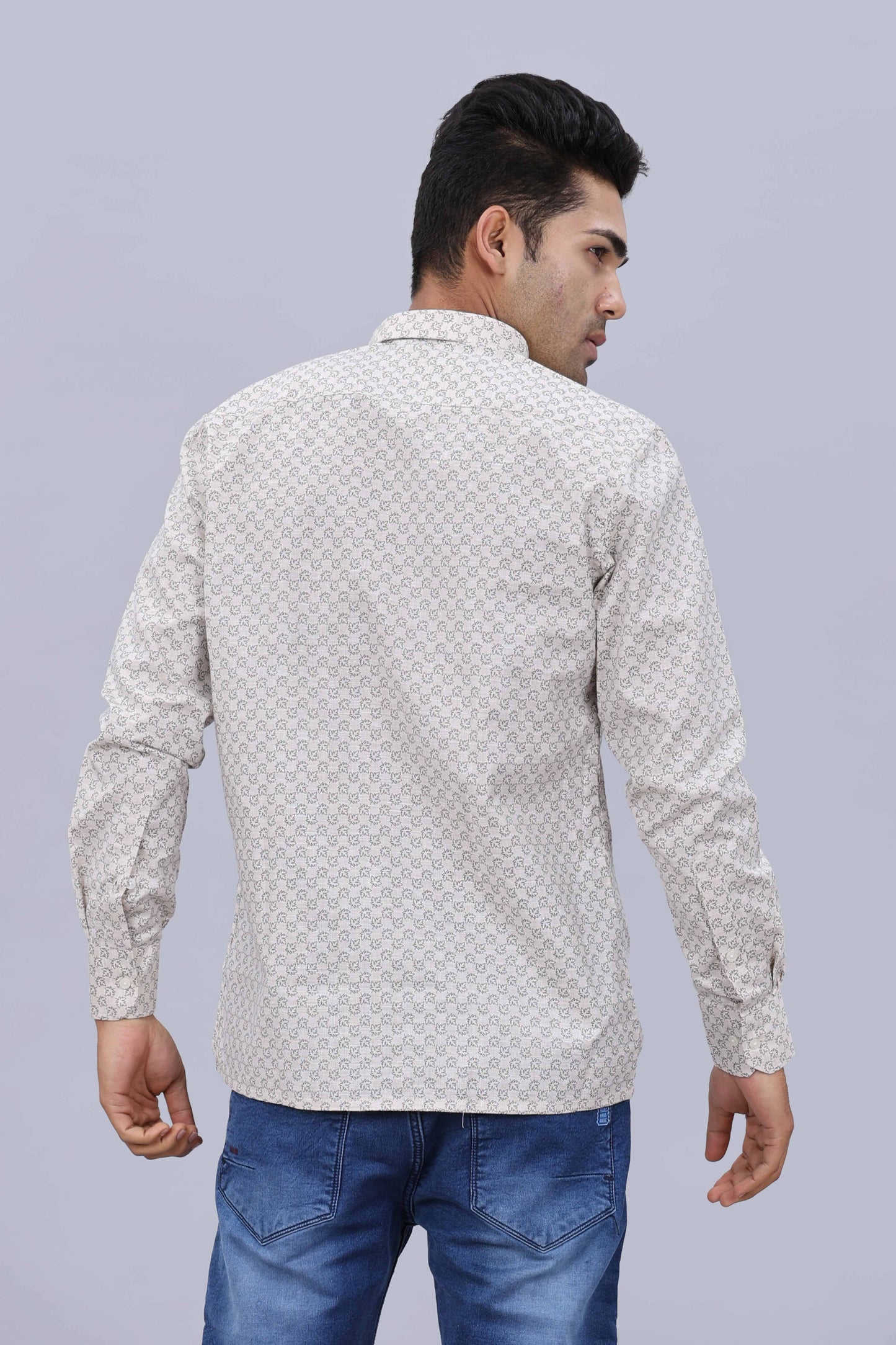 Men’s Slim Fit Pure Cotton Dobby Printed Casual Shirt