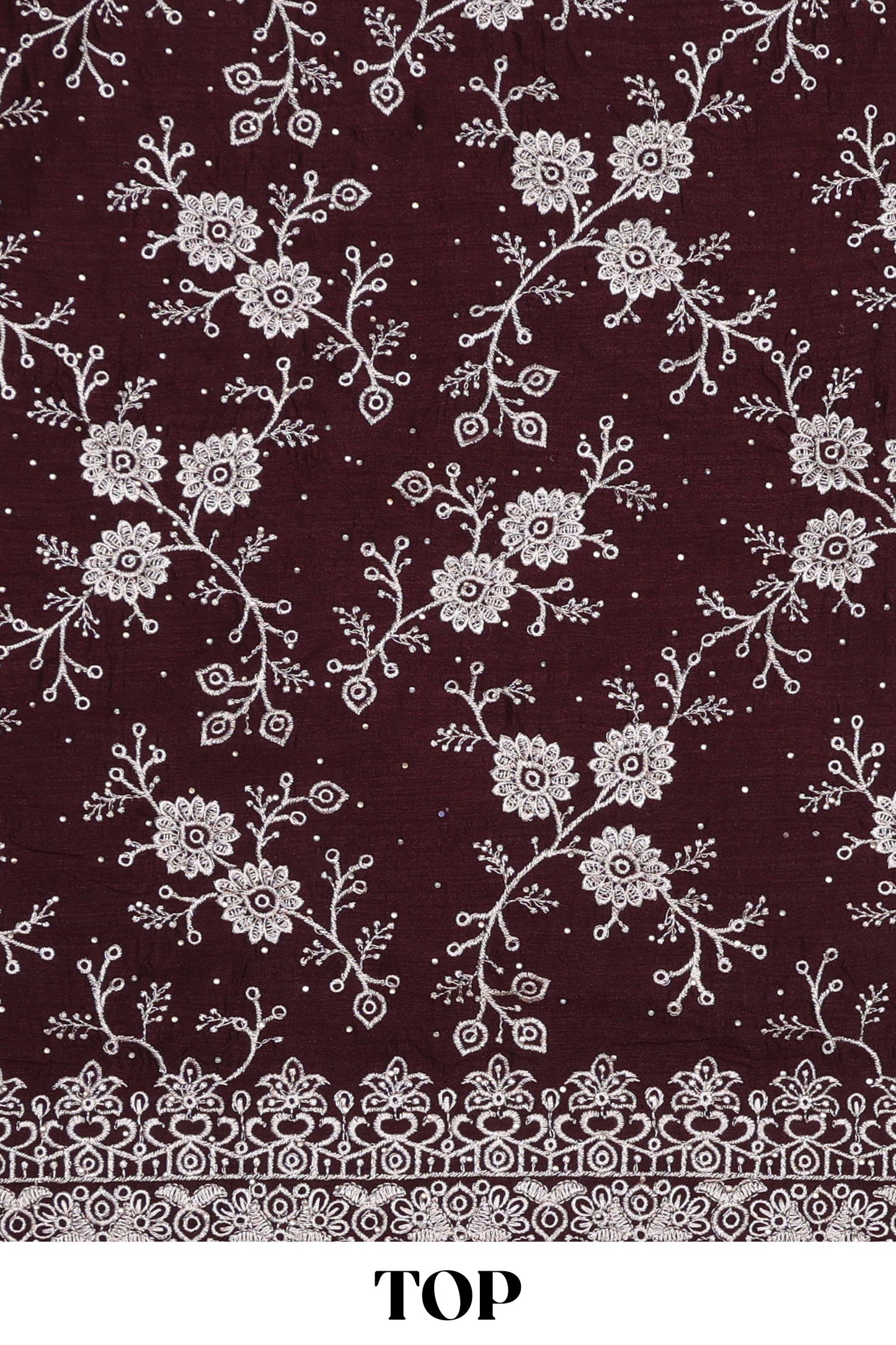 Brown georgette embroidered chudidhar material with contrast dupatta