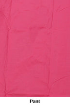 Pink zari motifs chudidhar material with matching solid pant and contrast floral dupatta