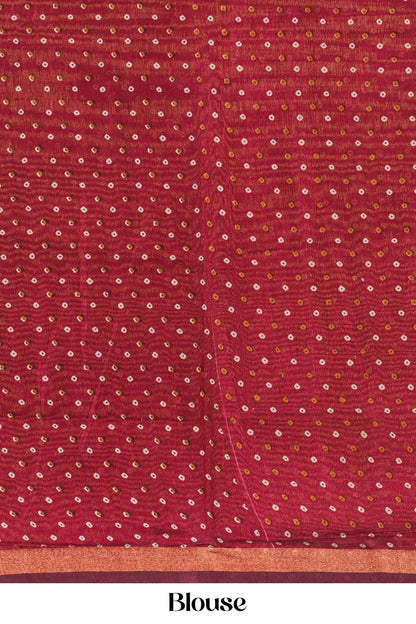 red dola silk saree with red blouse