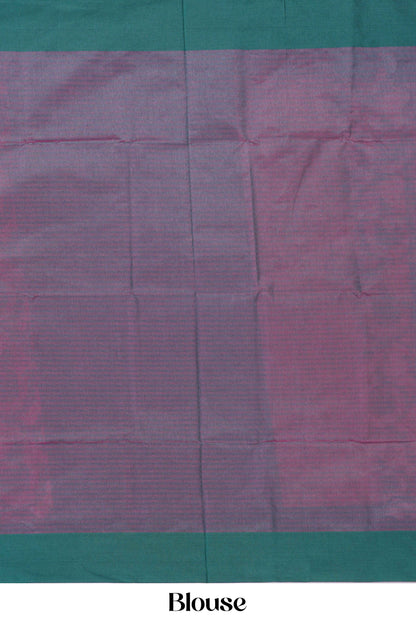 Purple fabric with green border 