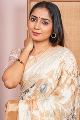 floral brasso saree 