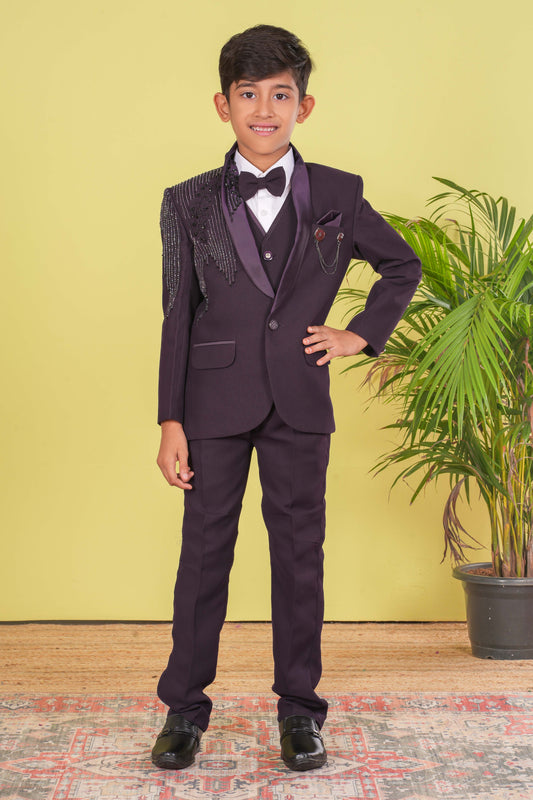 Boy's Designer Coat Suit Set