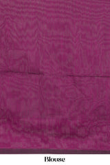 slub cotton saree with contrast blouse