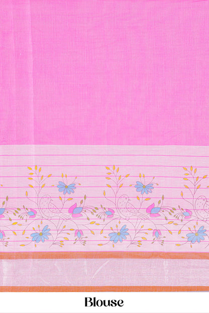 Pink blouse with floral patterns 