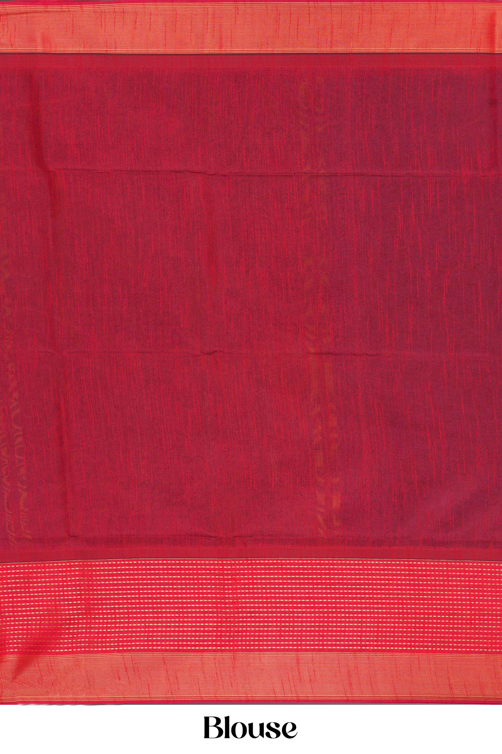 tussar saree with contrast blouse and pallu