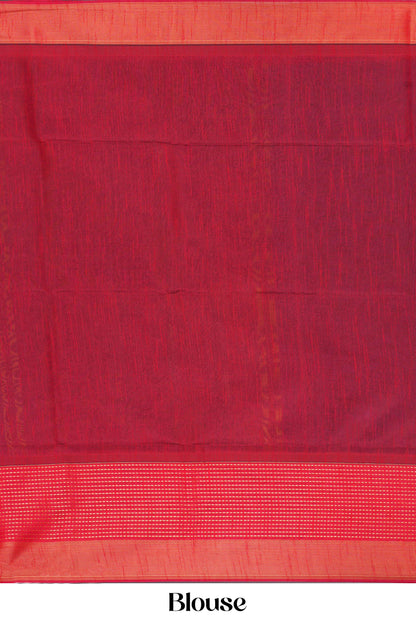tussar saree with contrast blouse and pallu