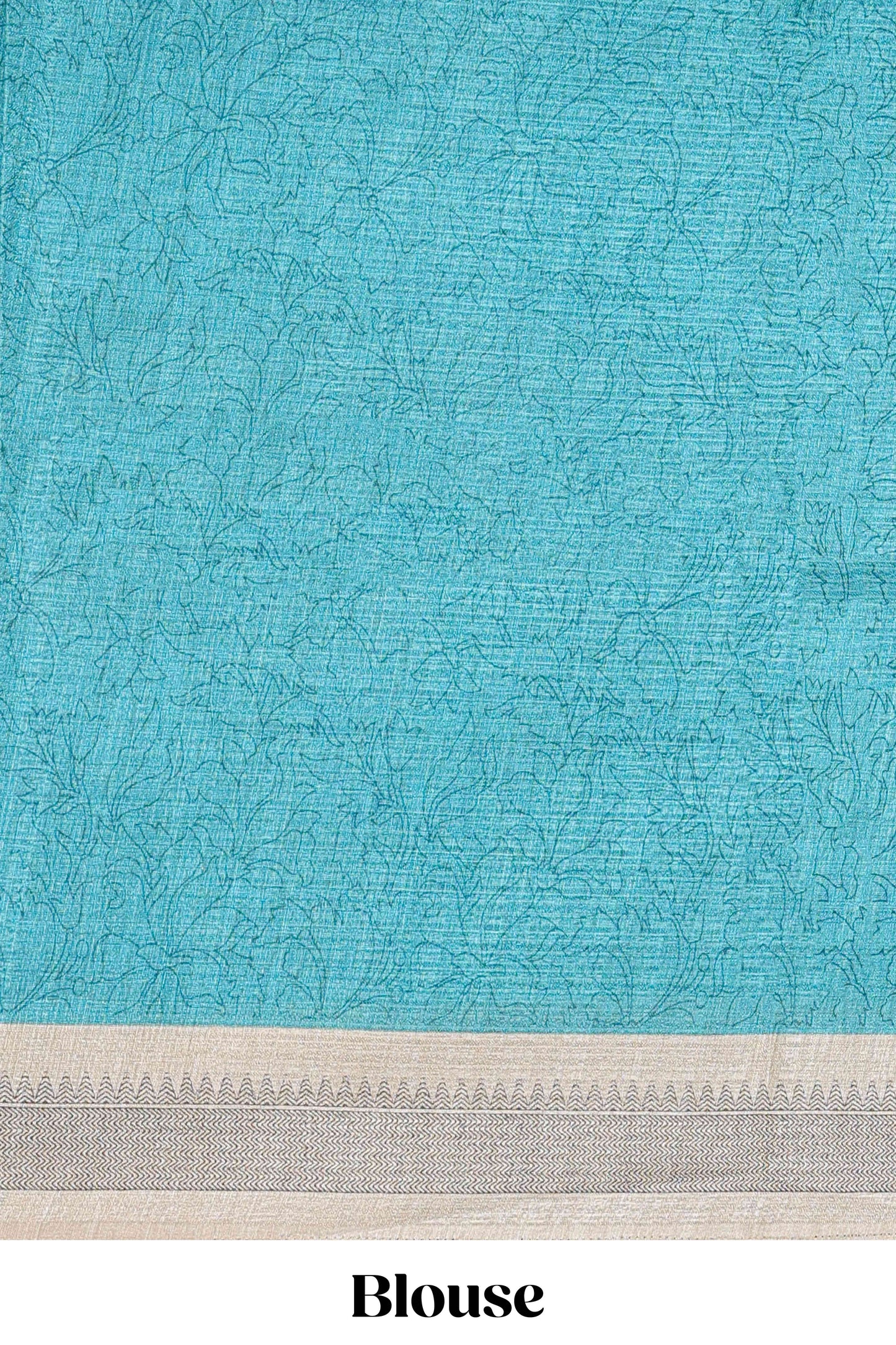 Beige south cotton saree featuring all over floral prints on the body and pallu