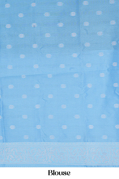lichi silk saree contrast blouse