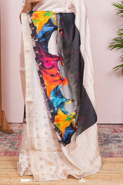 COLORFUL TUSSAR SAREE