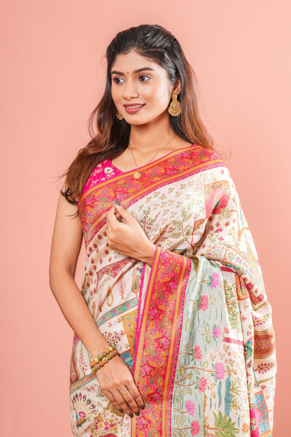Pure Viscose Position Print Sarees