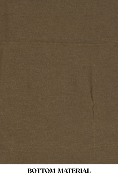 Green embroidered cotton silk chudidhar material with sequin thread work and contrast dupatta