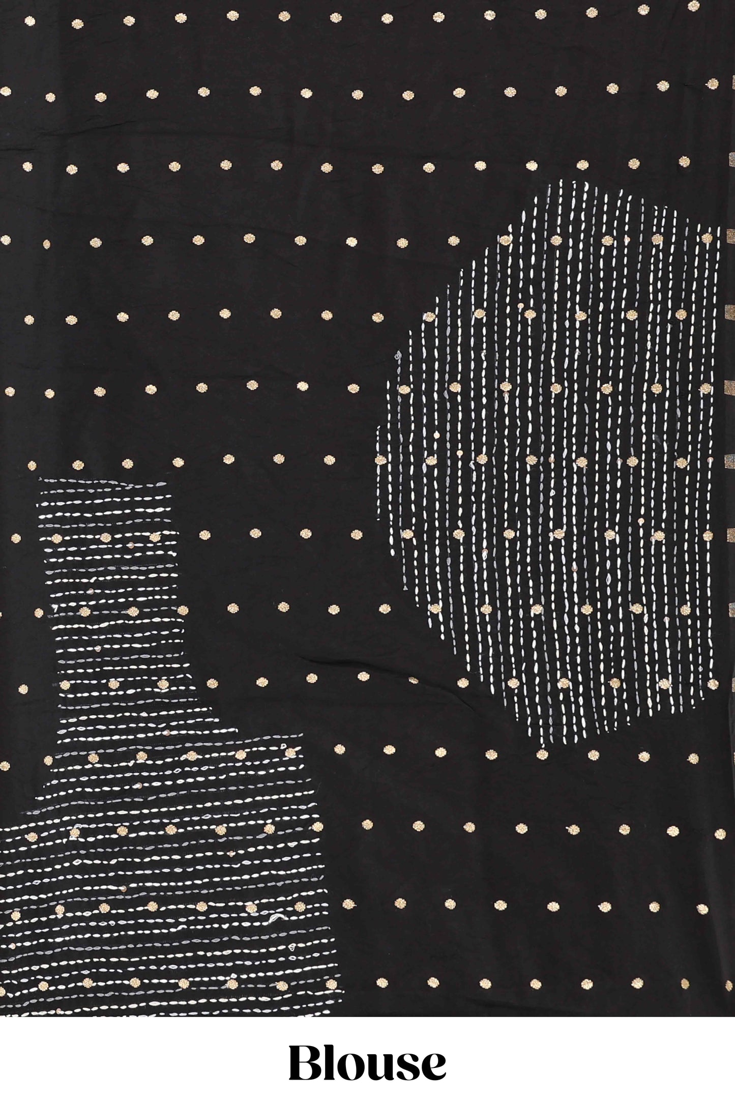 Cream assam silk saree with all over floral vines, contrast geomentric border and striped pallu