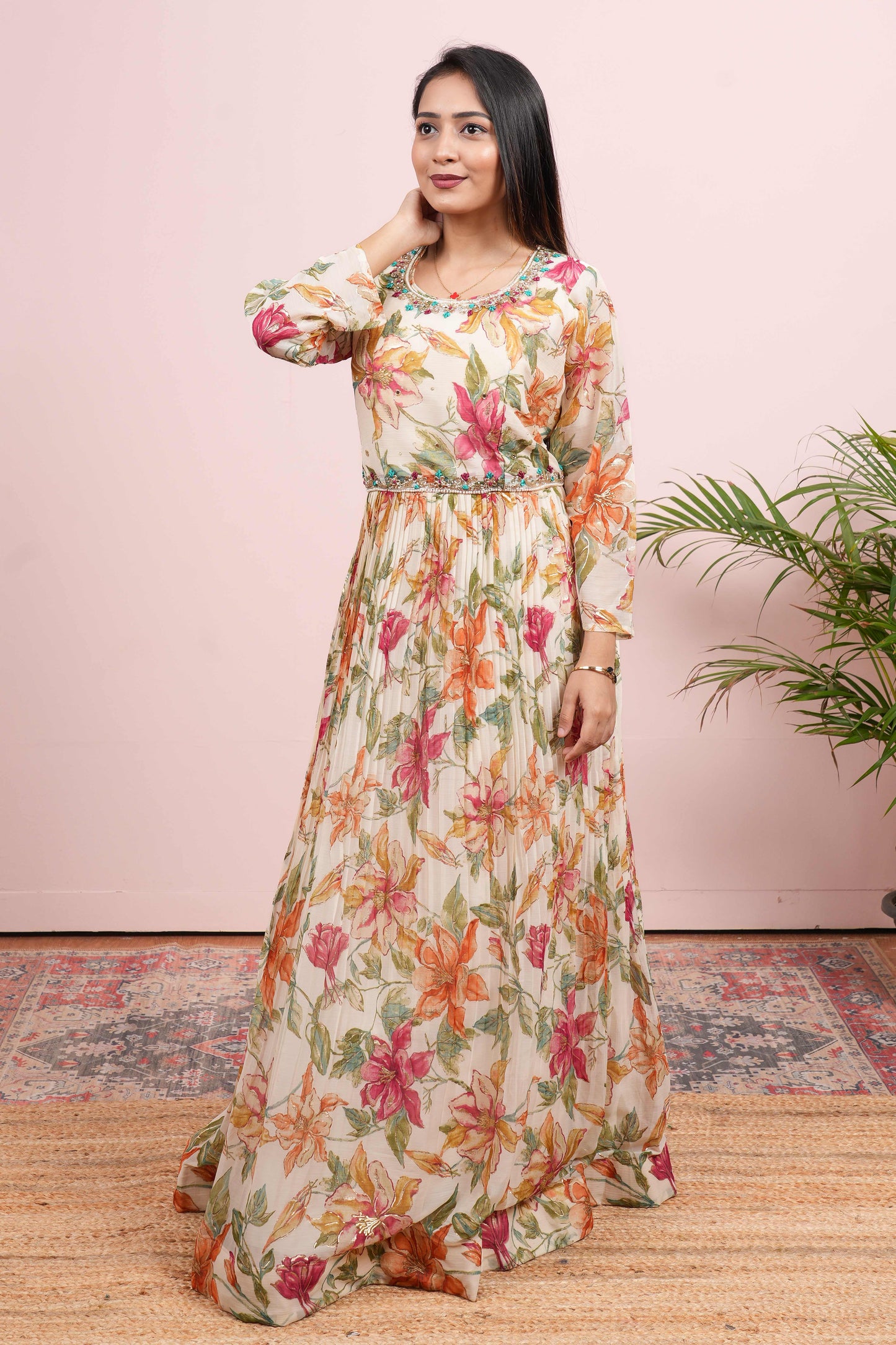 Floral Anarkali Kurti Set