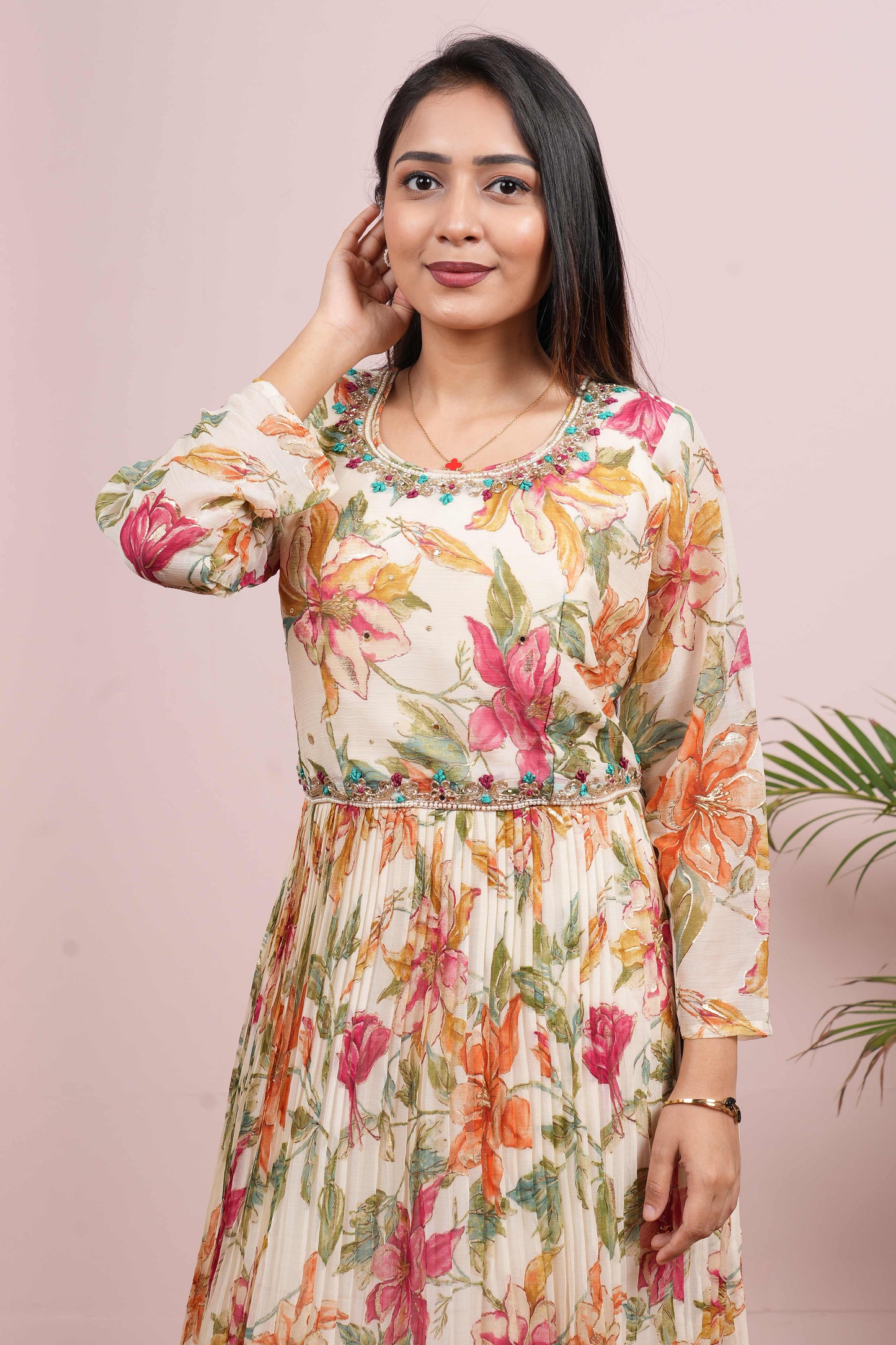 Floral Anarkali Kurti Set