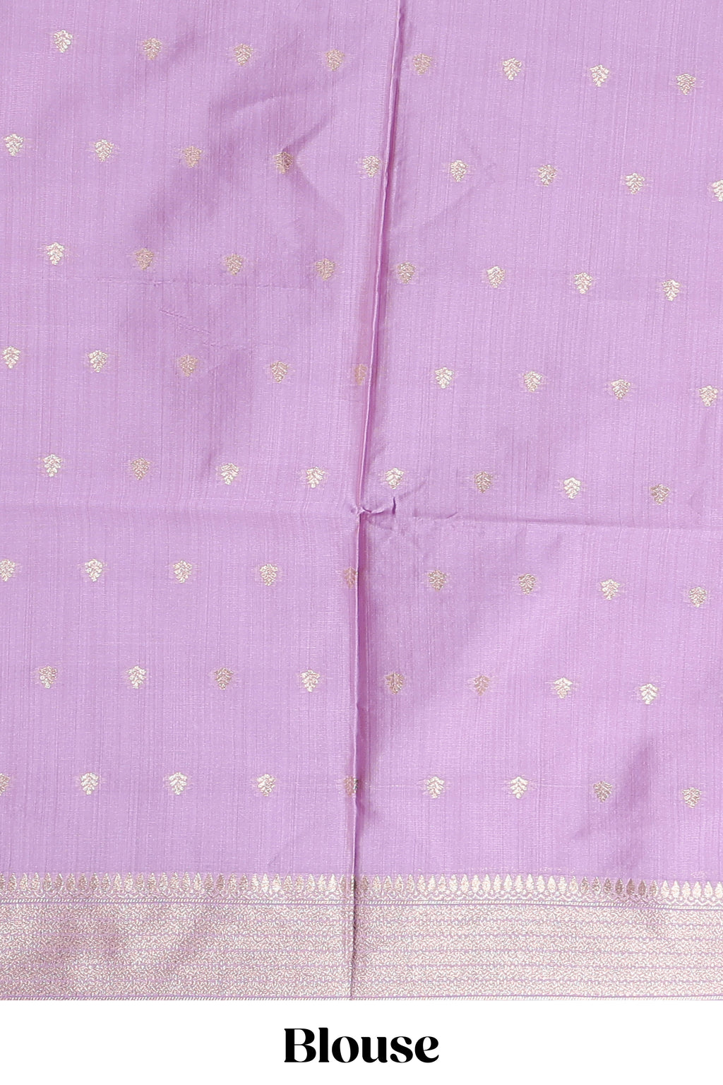 Borderless pink leaf zari design tussar saree with self pallu and matching blouse