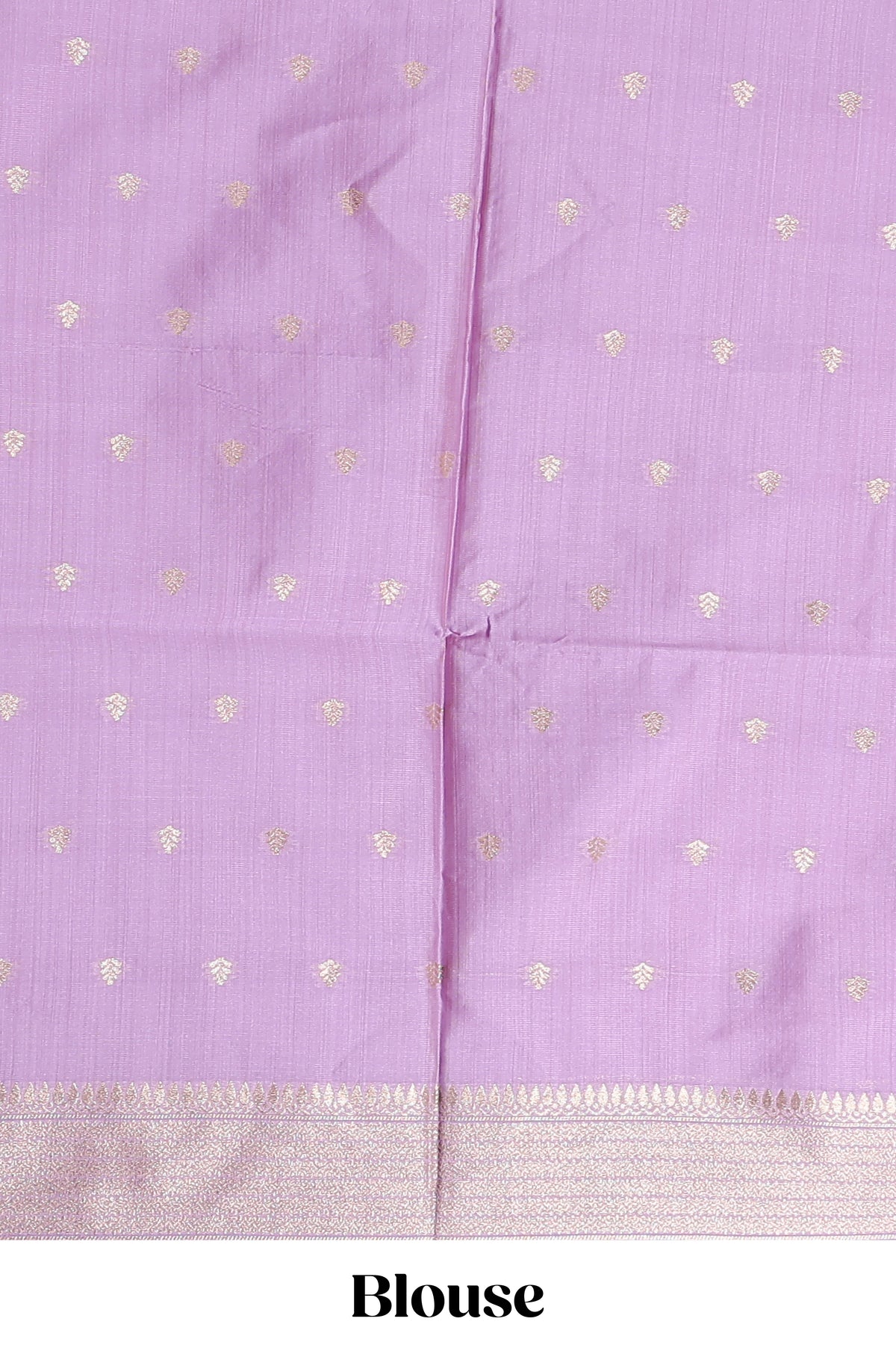 Borderless pink leaf zari design tussar saree with self pallu and matching blouse