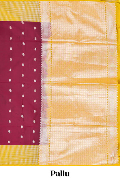 Semi Soft Silk Saree Body with Silver Ethnic Border and Grand Pallu with Contrast Blouse