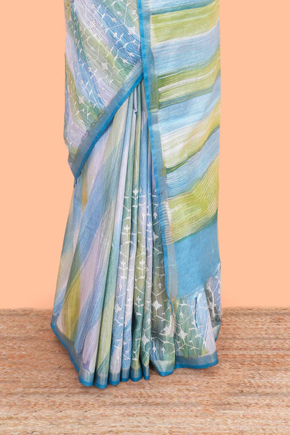 Art Tussar Saree Chikankari Embroidery Across The Body Along With Blouse