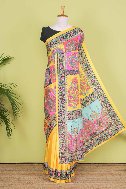 Rajasthani Mirror Work Saree