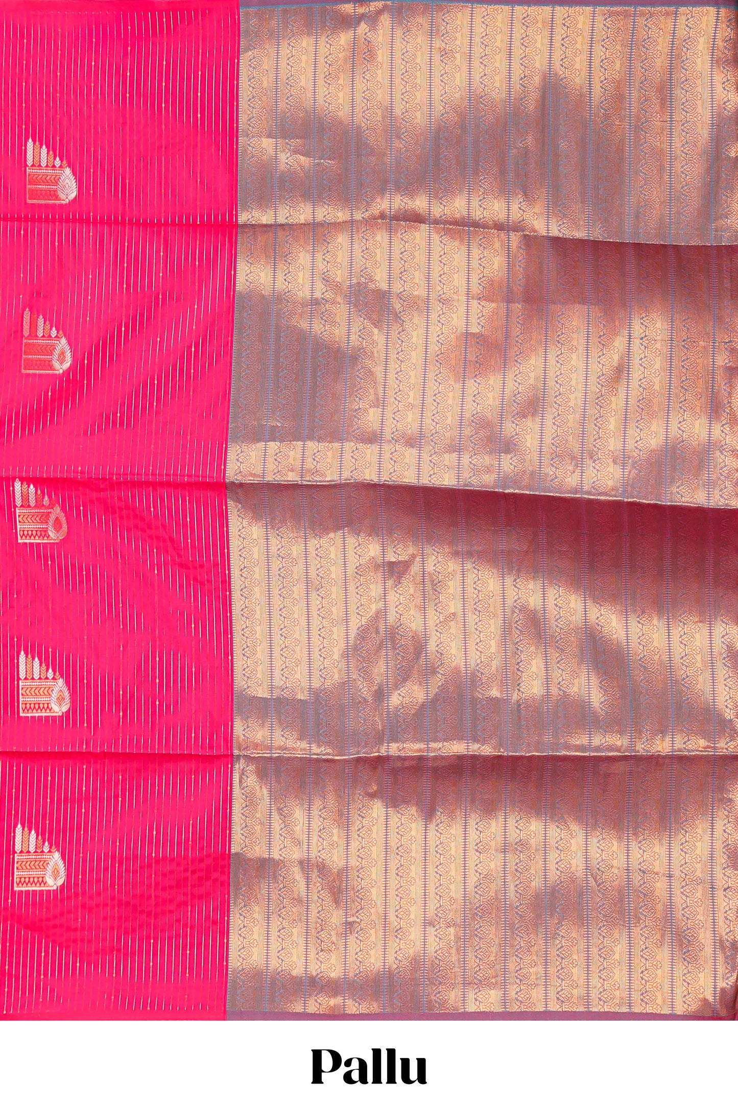 Semi Soft Silk Saree Body All Over Vaira Oosi Zari Pattern With Gold Zari Butti and Borderless Grand Zari Rich Pallu