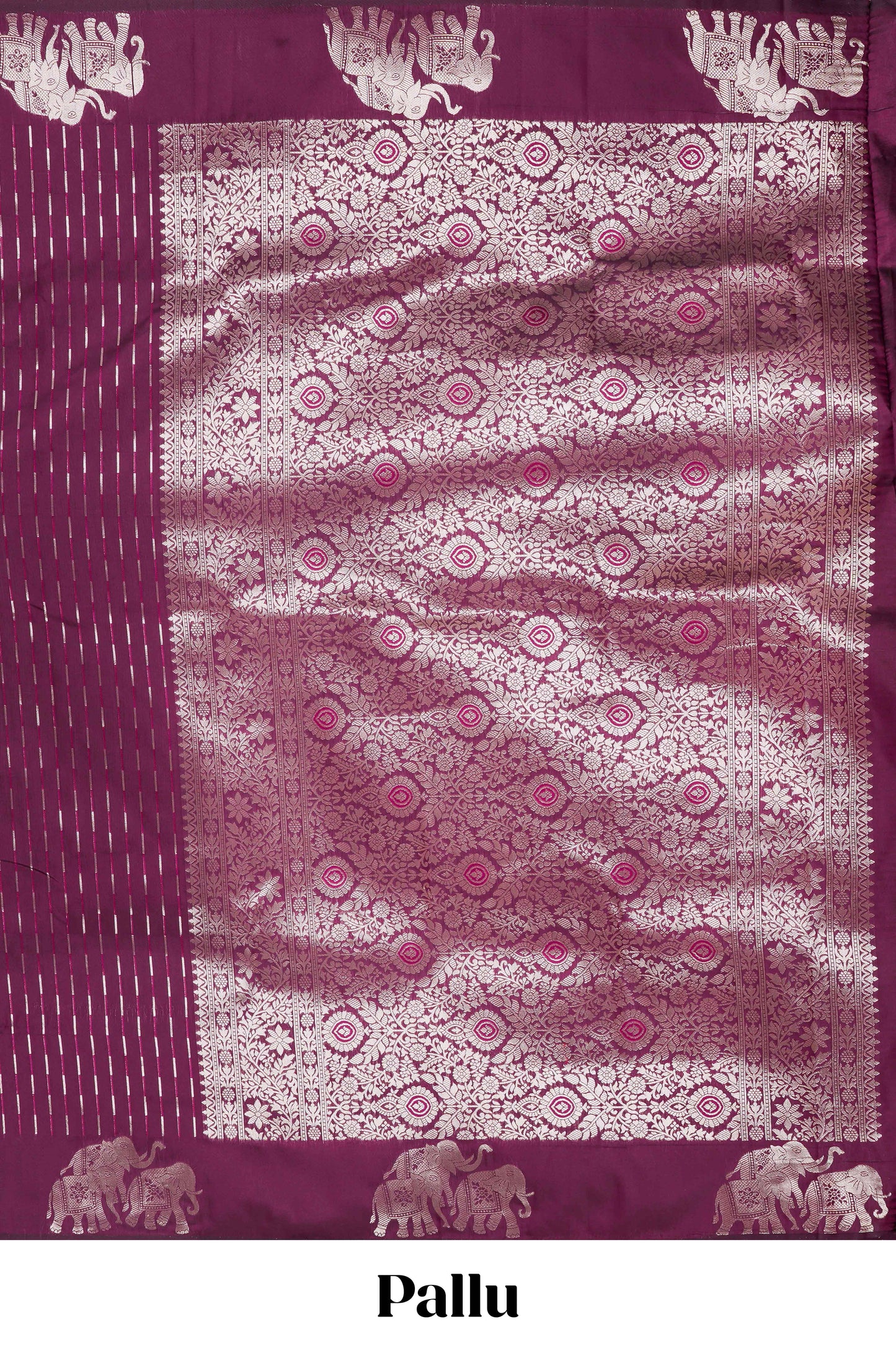 Wine Purple Semi Soft Silk Saree Zari Butta All Over And Floral Design Pallu