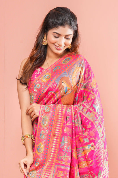 Pure Viscose  Position Print Sarees