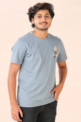Grey Men's T-Shirt Fancy Side Pipe Label