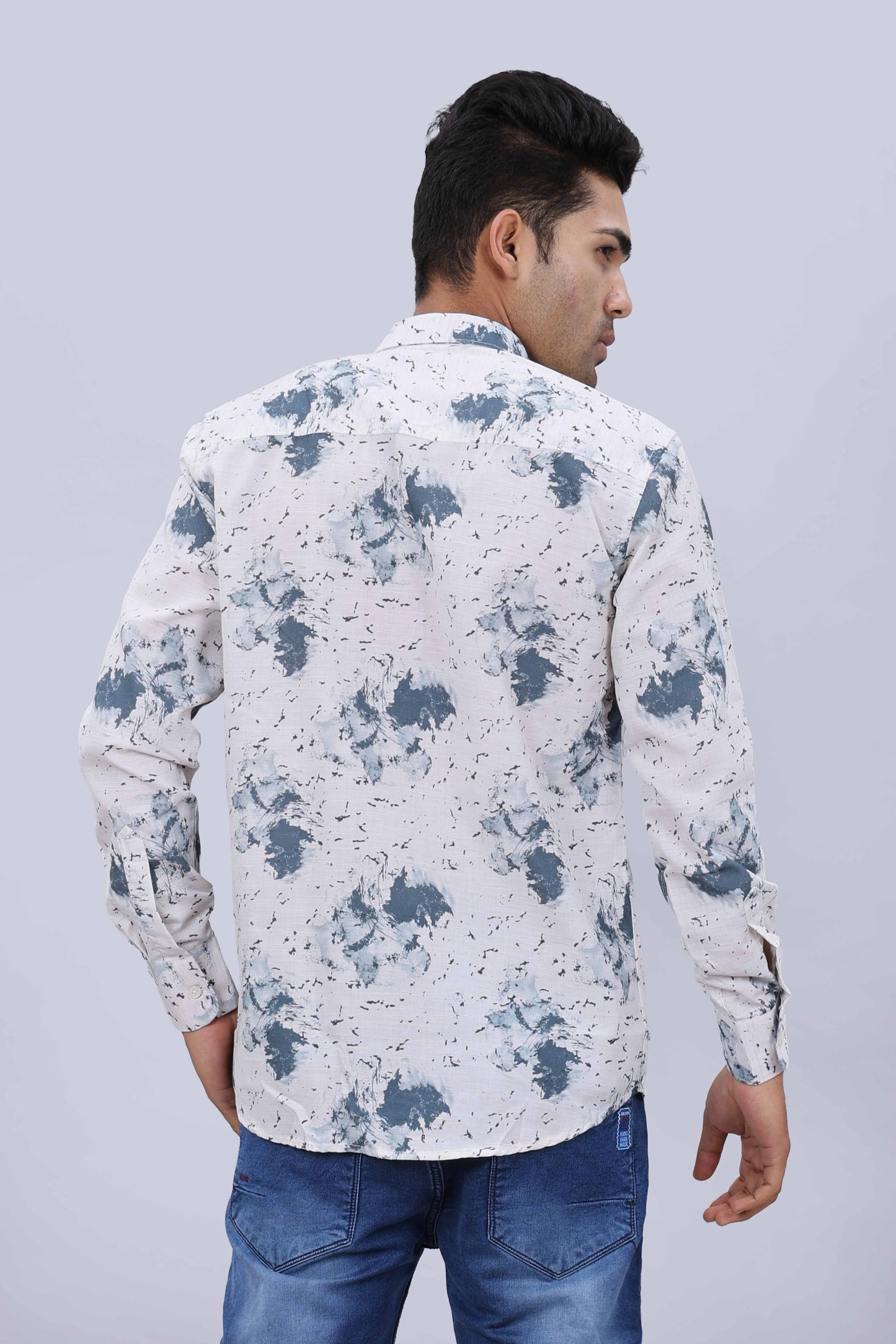Men’s Slim Fit Pure Cotton Dobby Printed Casual Shirt