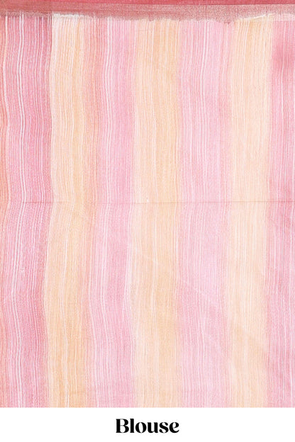 Multi color stripes chikankari cotton saree with thread work and self pallu