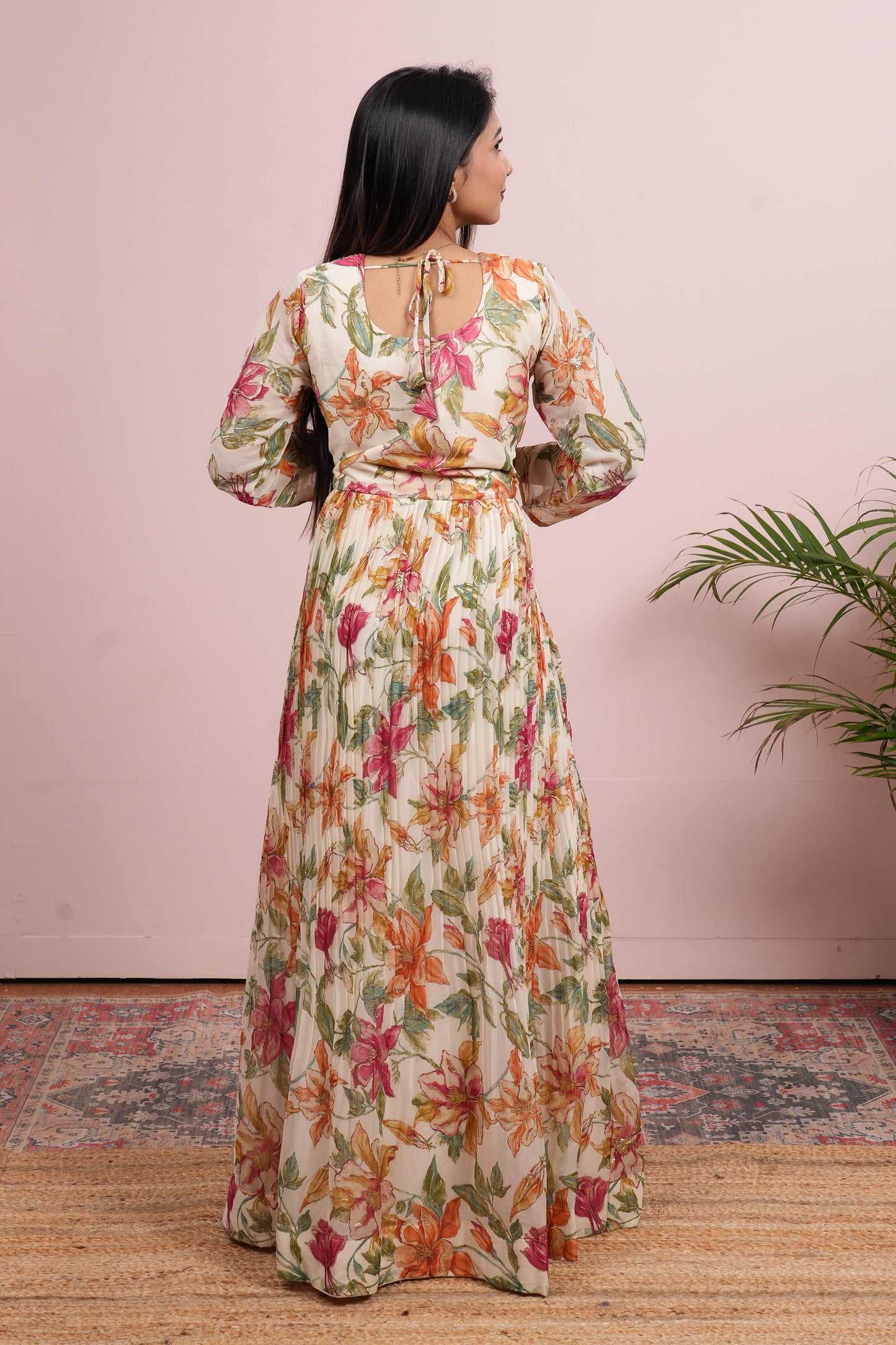Floral Anarkali Kurti Set